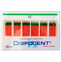 штифты гуттаперчевые эндоканальные dispodent № 35,  120 шт.