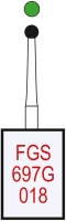 fgs697g018 бор алмазный fgs (313) - шар - 018 зеленый (хвостовик укороченный)horico