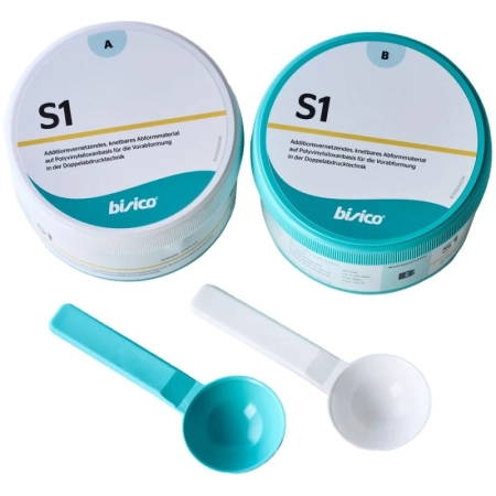 bisico s1 putty - база для техники двойного оттиска, 2 банки*300мл., арт. 01120