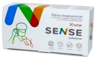 маски "sense professional" медицинские из нетканого материала - голубые, 50шт/уп (тк=40уп)