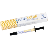 flow-color желтый - микрогибридный светоотверждаемый композит типа "flow"с фтором, 1г., arcona
