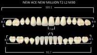зубы акриловые new асе / new million цвет b2 фасон t2, l2 / m30 (28 шт) yamahachi