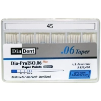 бумажные штифты - конусность 06 - №45 - 100 штук, diadent