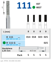 h111023 бор алмазный h - цилиндр  - 023 серый horico