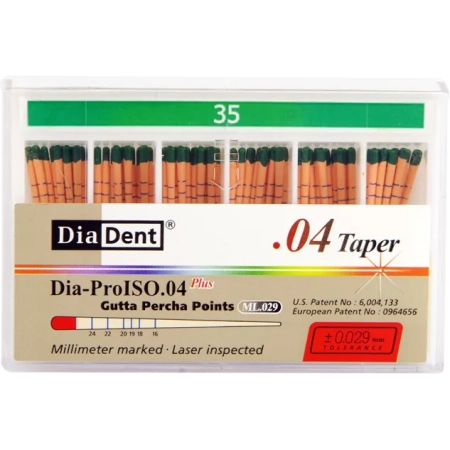 Гуттаперчевые штифты - конусность 04 - №35 - 60 штук, DiaDent