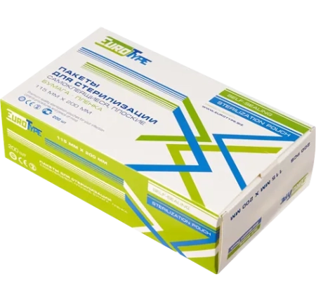 Пакеты для стерилизации 115мм х 200мм (200шт) EuroType
