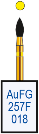 aufg257f018 бор алмазный fg - олива остроконечная - 018 желтый horico