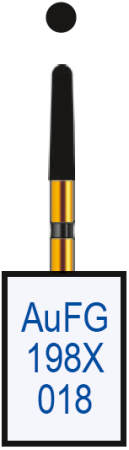 AuFG198X018 Бор алмазный FG - конус закругленный - 018 черный HORICO