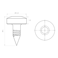пин для фиксации мембран гибридный, l=3.7 мм (5 шт) endocarbon