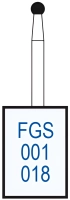 fgs001018 бор алмазный fgs (313) - шар - 018 серый (хвостовик укороченный)horico