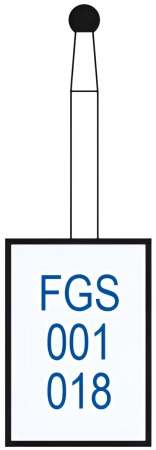 FGS001018 Бор алмазный FGS (313) - шар - 018 серый (хвостовик укороченный)HORICO