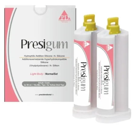 presigum kit normal (presigum putty normal 2х250 мл + presigum light body/normal set 2х50 мл) pd