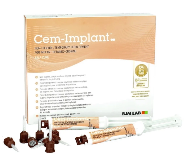 cem-implant auto mix - цемент для фиксации, 2шпр*5мл+20 канюль, bjm lab