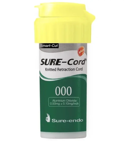 Нить ретракционная SURE-Cord Plus 000 - с пропиткой из алюминия хлорида, 254см., Sure-Endo