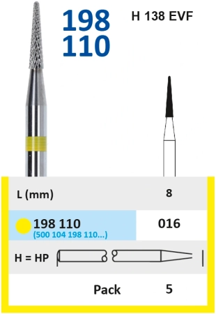 198110016 фреза твс - пика - 016 желтый насечка крестообразная мелкая. мет. сплавы композиты титан