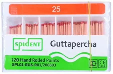 Гуттаперчевые штифты, 120шт/уп., №25, Spident
