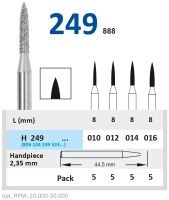 h249012 бор алмазный h - пламя заостренное - 012 серый horico