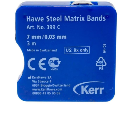 Матрицы - полоски стальные в рулоне Kerr 0.030 мм. 7 мм. 399С