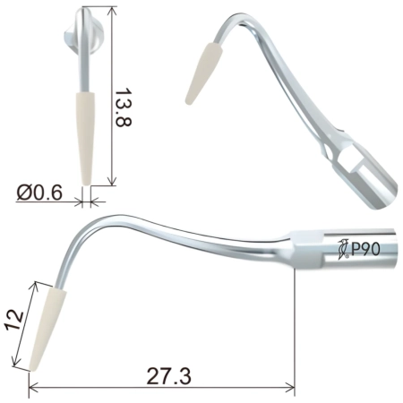 насадка p90 к скалеру пародонтологическая для чистки имплантов (подходит к woodpecker, ems)