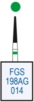 fgs198ag014 бор алмазный fg - конус закругленный - 014 зеленый horico