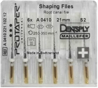 protaper / протейпер машинные 21 мм s2 - белые формирующие (6 шт) maillefer
