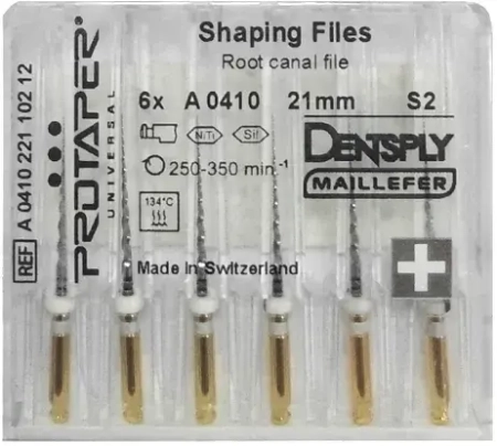 ProTaper / ПроТейпер машинные 21 мм S2 - белые формирующие (6 шт) Maillefer
