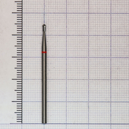 237140014 Фреза твс - груша - 014 красный насечка крестообразная мелкая, метал/сплавы, пластмасса