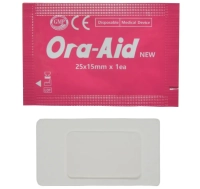 заживляющий пластырь для слизистой рта ora-aid 25*15 мм (20 шт) tbm