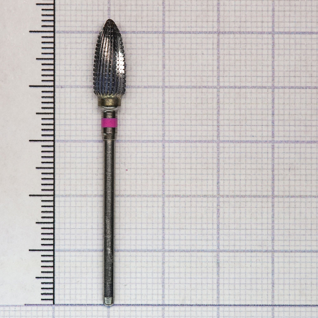 274134060 Фреза твс - конус - 060 розовый тонкие прямые лезвия со спиральной поперечной насечкой