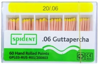гуттаперчевые штифты конус 06 №20 (60 шт) spident