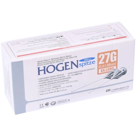 Иглы карпульные HOGEN spitze 0.4 x 38 мм 27G (100 шт) CKDental