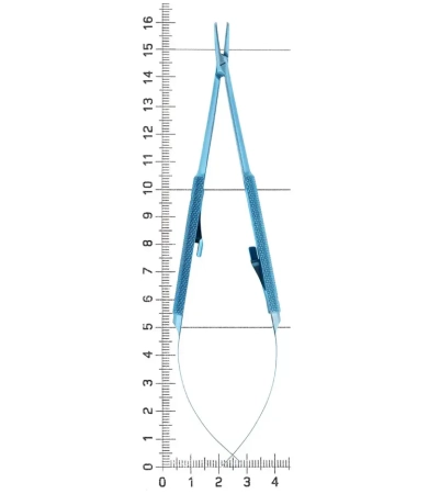иглодержатель микрохирургический изогнутый 1.2 мм 160 мм, микрохирургические технологии