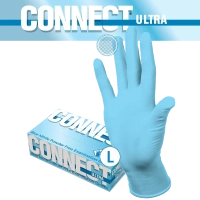 перчатки нитриловые connect ultra голубые l (8½) 50 пар, intco