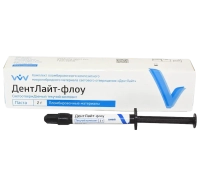 дентлайт флоу - светоотверждаемый текучий композит, 1шпр*2г., цвет: синий, "владмива"