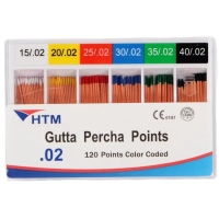 гуттаперчевые штифты 02 №15-40 (120 шт) htm dent