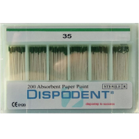 штифты бумажные абсорбирующие 02 №35 (200 шт) dispodent