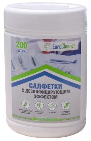 салфетки дезинфицир. в банках (200шт), евроклинер (тк=8уп) россия