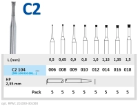 c2104016 бор твердосплавный - обратный конус - 016  прямой наконечник  horico