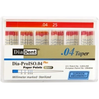 бумажные штифты - конусность 04 - №25 - 100 штук, diadent
