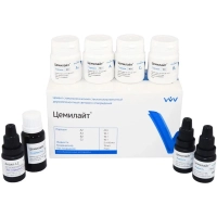 цемилайт - 4-х цветовой стеклополиалкенатный двухкомпонентный цемент светового отверждения, владмива