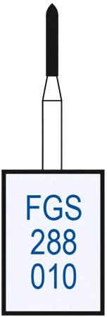 FGS288010 Бор алмазный FGS (313) - торпеда - 010 серый (хвостовик укороченный)HORICO