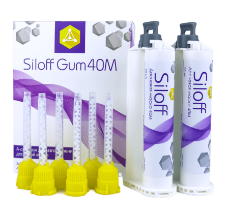 десневая маска силофф / siloff 40m мягкая 2x50 мл + 20 смесительных наконечников крастехномед