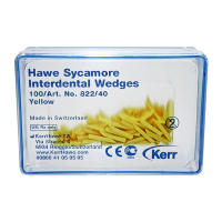 клинья деревянные hawe sycamore interdental wedges, №822/40 (жёлтые), 100шт., kerr