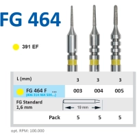 fg464f005 бор алмазный fg - конус закругленный - 005 желтый horico