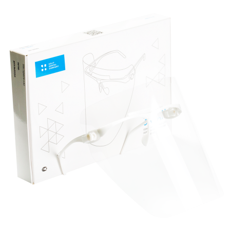 Экран полимерный прозрачный для защиты глаз и органов дыхания, 1 оправа (белая)+5 щитков, "Целит"