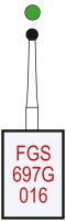 fgs697g016 бор алмазный fgs (313) - шар - 016 зеленый (хвостовик укороченный)horico