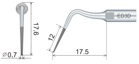 насадка ed3d к скайлеру, эндодонтическая (подходит к dte, satelec, nsk) для уплотн.гуттап., woodpeck