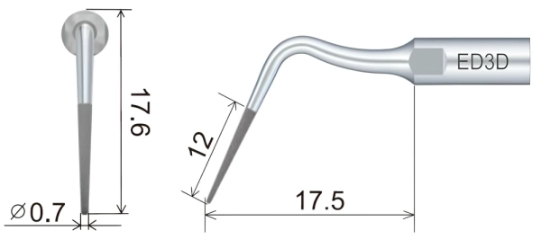 насадка ed3d к скайлеру, эндодонтическая (подходит к dte, satelec, nsk) для уплотн.гуттап., woodpeck