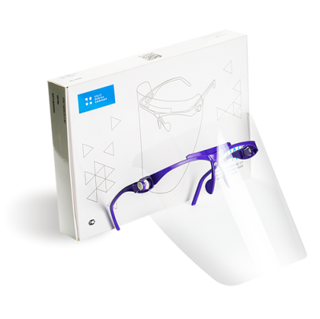 Экран полимерный прозрачный д/защиты глаз и органов дыхания, 1 оправа (сиреневая)+5 щитков, "Целит"