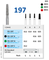 fg197x016 бор алмазный fg - конус закругленный - 016 черный horico